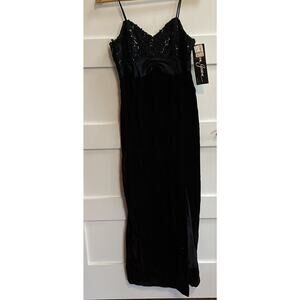 Vintage Karen Green , Prom Party Dress‎ Black ￼Velvet Gown Sz 11/12